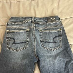 Vintage dark wash low rise bootcut American Eagle jean